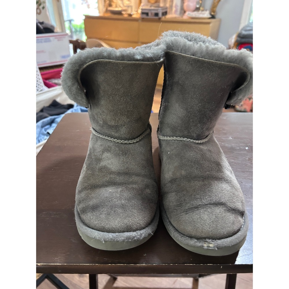 Kids Gray‎ UGG Australia Boots Sheepskin Fur Lined Winter Cozy Warm